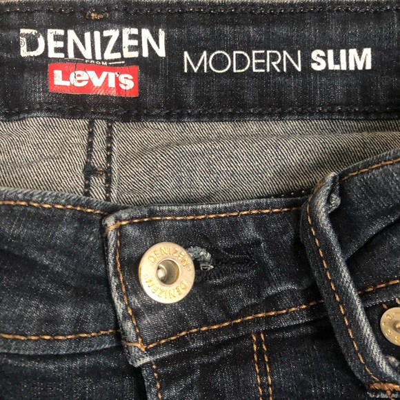 Levis Denizen Modern Slim Stretch Jeans Mid Rise Blue Wash Size 27 - Picture 6 of 8